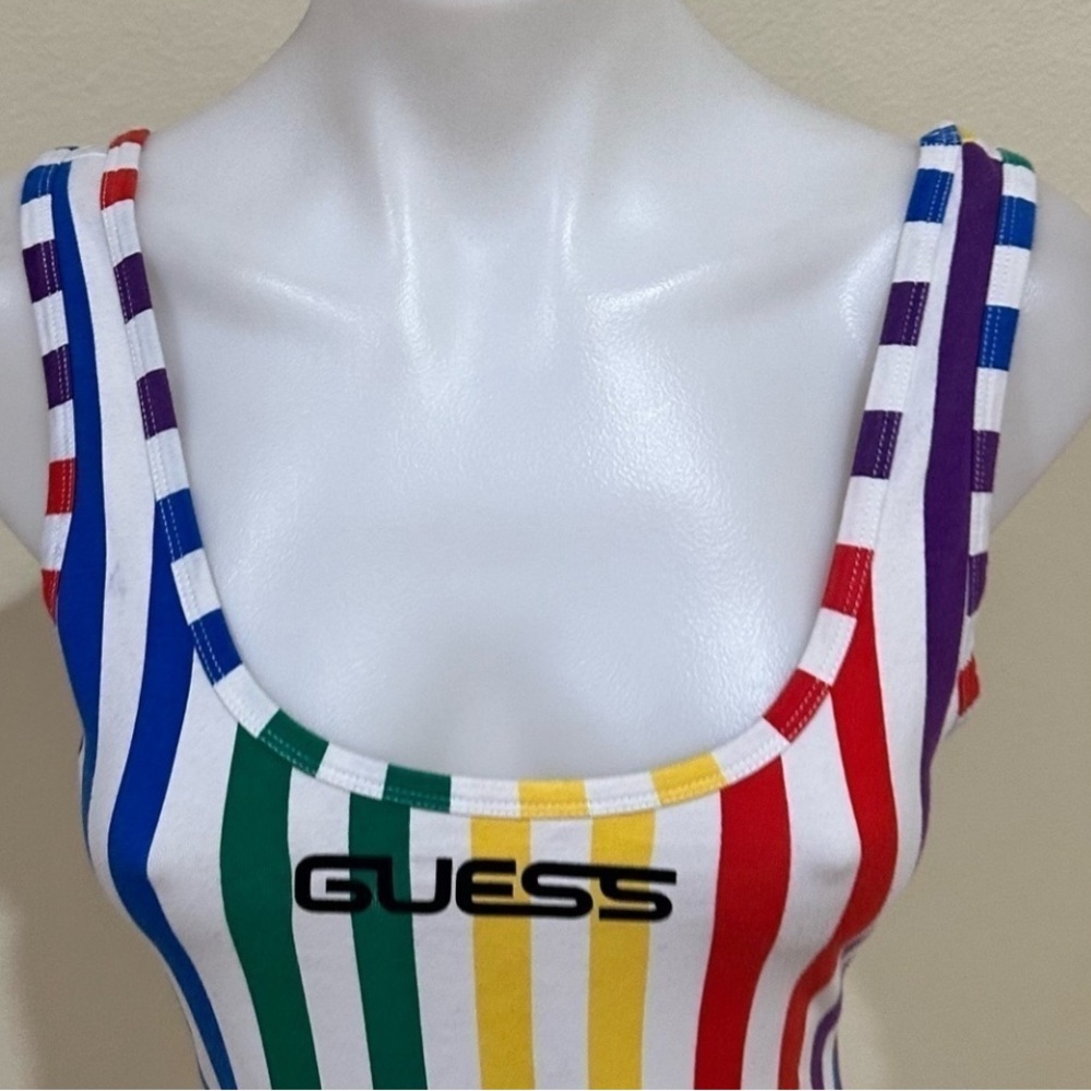 GUESS x J Balvin Colores Collection rainbow stripped bodysuit - Picture 3 of 5